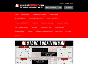 How paintballgateway.com looks like on a tablet such as an iPad.