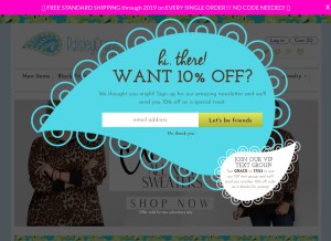 How paisleygraceboutique.com looks like on a tablet such as an iPad.