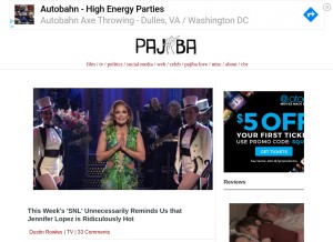 How pajiba.com looks like on a tablet such as an iPad.