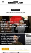 How pakobserver.net looks like on a mobile device such as an iPhone.