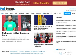 How pal-item.com looks like on a tablet such as an iPad.