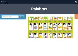 How palabras-con.org looks like on a tablet such as an iPad.