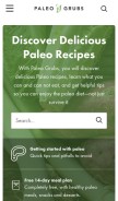 How paleogrubs.com looks like on a mobile device such as an iPhone.