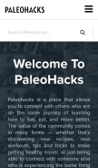 How paleohacks.com looks like on a mobile device such as an iPhone.