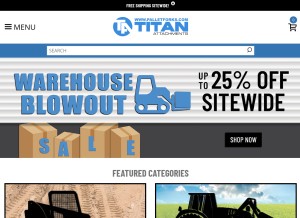 How palletforks.com looks like on a tablet such as an iPad.