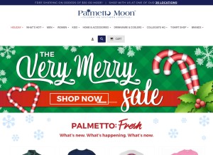 How palmettomoononline.com looks like on a tablet such as an iPad.