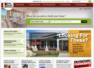 How palmharbor.com looks like on a tablet such as an iPad.