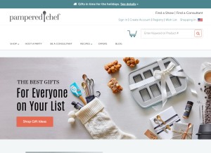 How pamperedchef.com looks like on a tablet such as an iPad.