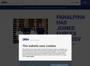 How panalpina.com looks like on a tablet such as an iPad.