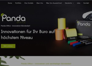 How panda-office.at looks like on a tablet such as an iPad.