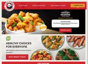How pandaexpress.com looks like on a tablet such as an iPad.