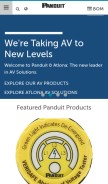 How panduit.com looks like on a mobile device such as an iPhone.