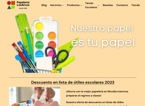 How papelosarcos.com looks like on a tablet such as an iPad.