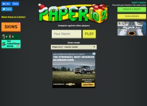 How paper-io.com looks like on a tablet such as an iPad.