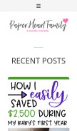 How paperheartfamily.com looks like on a mobile device such as an iPhone.
