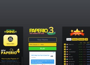 How paperio3.com looks like on a tablet such as an iPad.