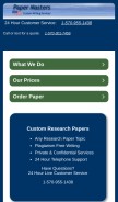 How papermasters.com looks like on a mobile device such as an iPhone.