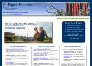 How papermasters.com looks like on a tablet such as an iPad.
