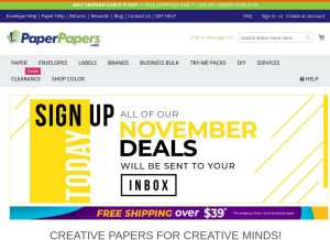 How paperpapers.com looks like on a tablet such as an iPad.