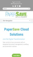 How papersave.com looks like on a mobile device such as an iPhone.
