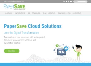 How papersave.com looks like on a tablet such as an iPad.