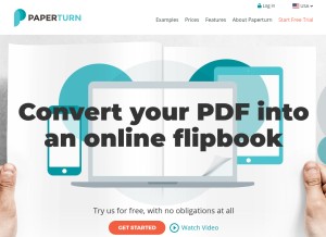 How paperturn.com looks like on a tablet such as an iPad.