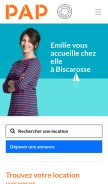 How papvacances.fr looks like on a mobile device such as an iPhone.