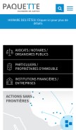 How paquette.ca looks like on a mobile device such as an iPhone.