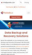 How parablu.com looks like on a mobile device such as an iPhone.