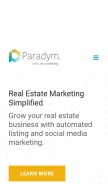 How paradym.com looks like on a mobile device such as an iPhone.