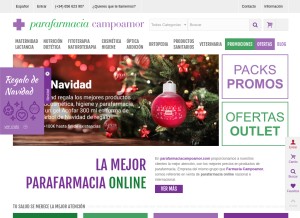 How parafarmaciacampoamor.com looks like on a tablet such as an iPad.