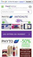 How parapromos.com looks like on a mobile device such as an iPhone.