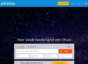 How pararius.nl looks like on a tablet such as an iPad.
