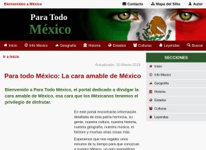 How paratodomexico.com looks like on a tablet such as an iPad.