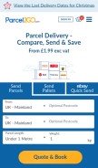 How parcel2go.com looks like on a mobile device such as an iPhone.