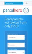 How parcelhero.com looks like on a mobile device such as an iPhone.