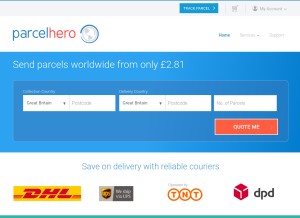 How parcelhero.com looks like on a tablet such as an iPad.