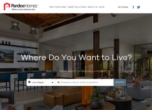 How pardeehomes.com looks like on a tablet such as an iPad.