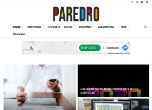 How paredro.com looks like on a tablet such as an iPad.