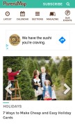 How parentmap.com looks like on a mobile device such as an iPhone.