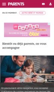 How parents.fr looks like on a mobile device such as an iPhone.