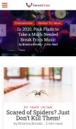 How parentsdome.com looks like on a mobile device such as an iPhone.