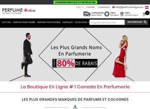 How parfumenligne.ca looks like on a tablet such as an iPad.