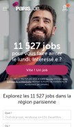 How parisjob.com looks like on a mobile device such as an iPhone.