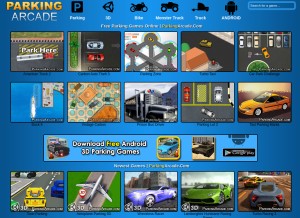 How parkingarcade.com looks like on a tablet such as an iPad.