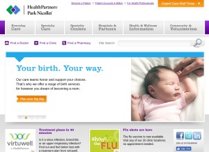 How parknicollet.com looks like on a tablet such as an iPad.