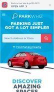 How parkwhiz.com looks like on a mobile device such as an iPhone.