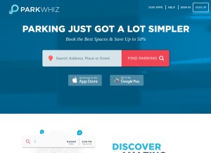 How parkwhiz.com looks like on a tablet such as an iPad.