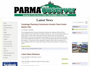 How parmaobserver.com looks like on a tablet such as an iPad.