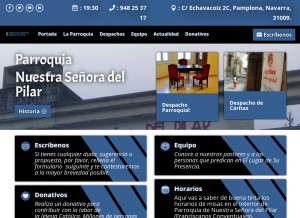 How parroquiadelpilarpamplona.es looks like on a tablet such as an iPad.